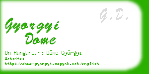 gyorgyi dome business card