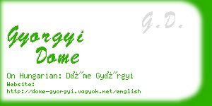 gyorgyi dome business card